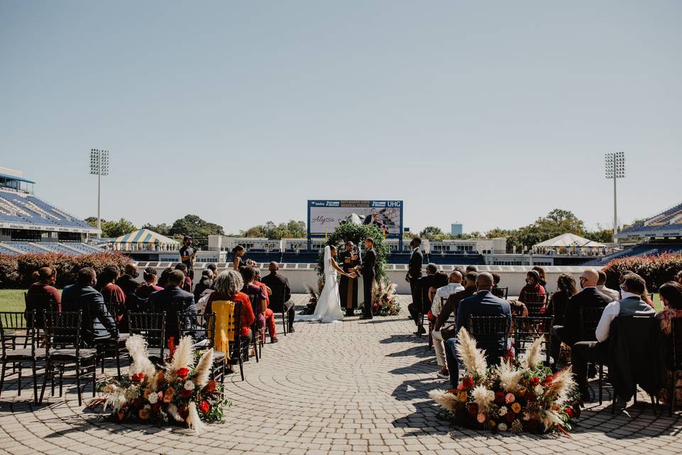 Ceremony in the garden area