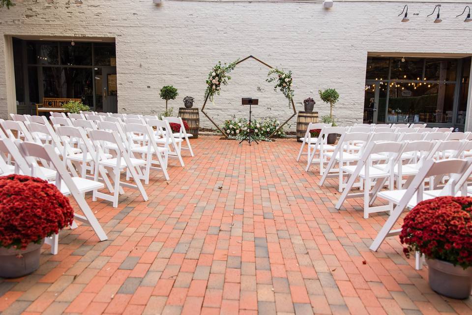 Ceremony on the patio.