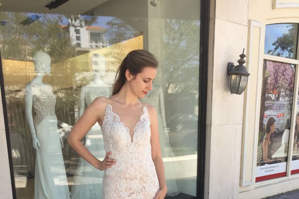 Full lace wedding dress