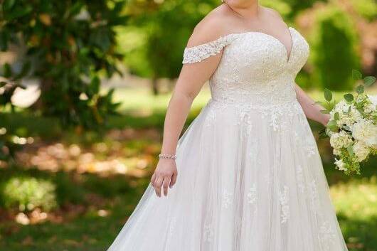 Off the shoulder ball gown