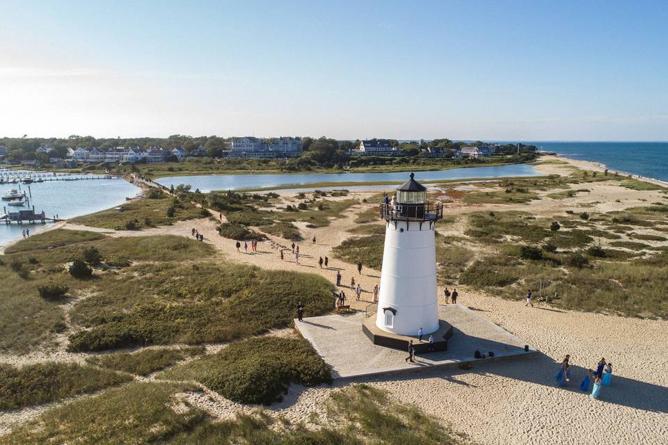 Drone Edgartown Lighthouse