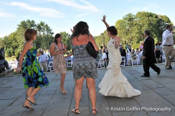 Bride dancing with the guests