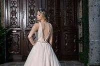 Low back line wedding gown