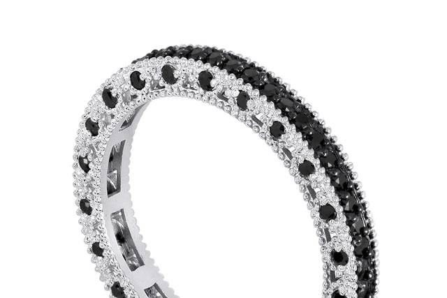 Black diamond eternity wedding band
