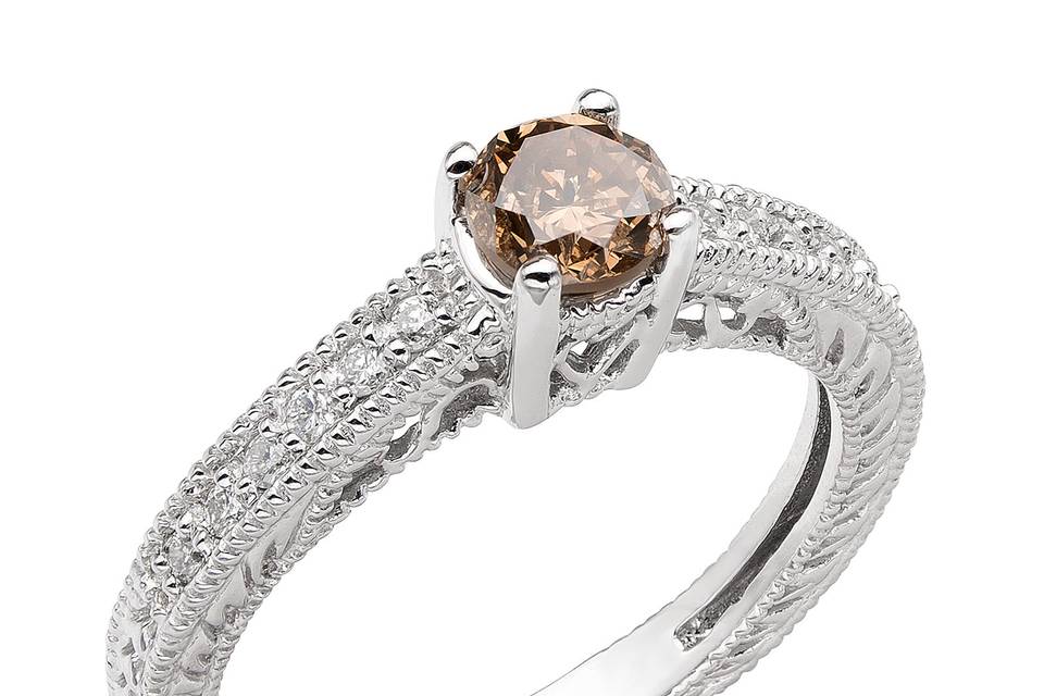 Champagne diamond engagement ring