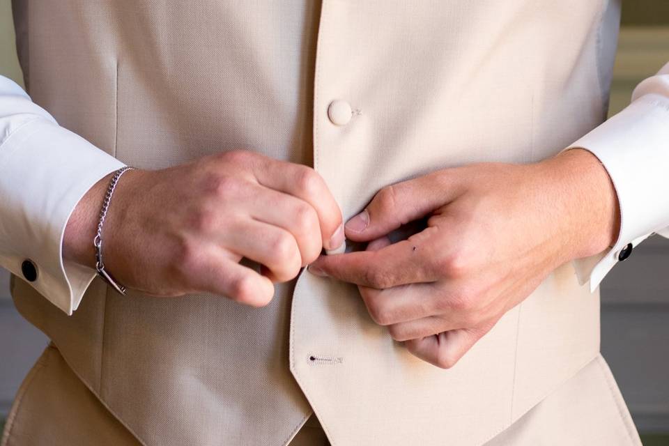 Groom getting ready