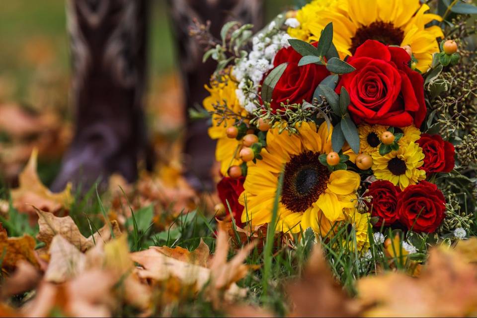 Flowers and boots