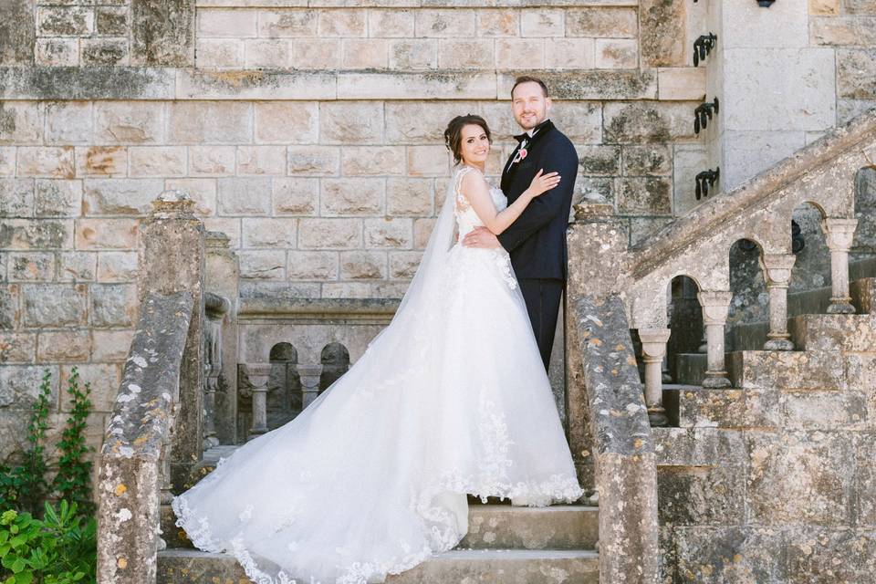 Castle wedding by the ocean