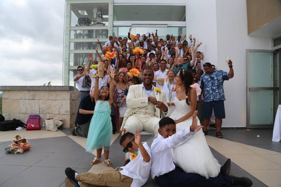 Beach wedding recessional