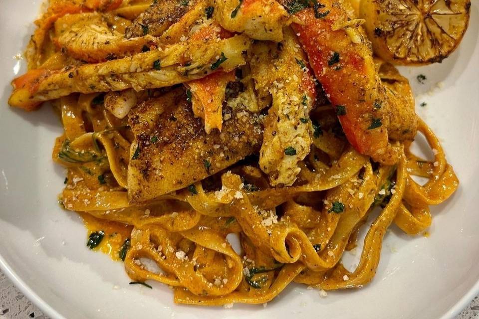 Cajun Tilipia and Crab Pasta