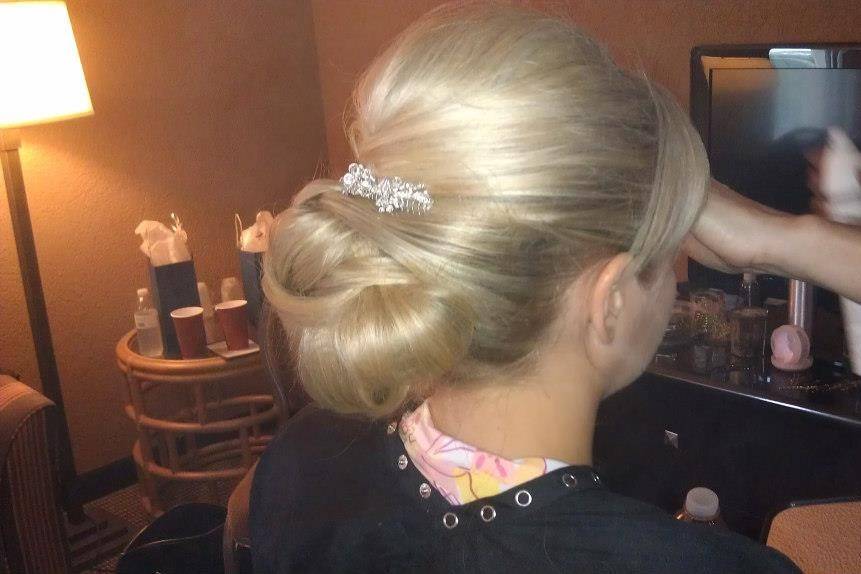 Neat wedding updo