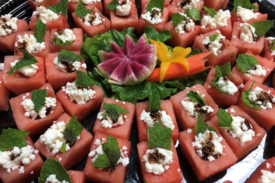 Watermelon and feta cubes