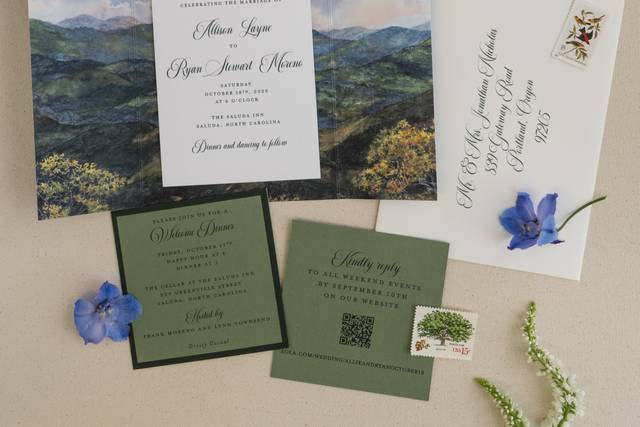 Custom invite for NC Wedding