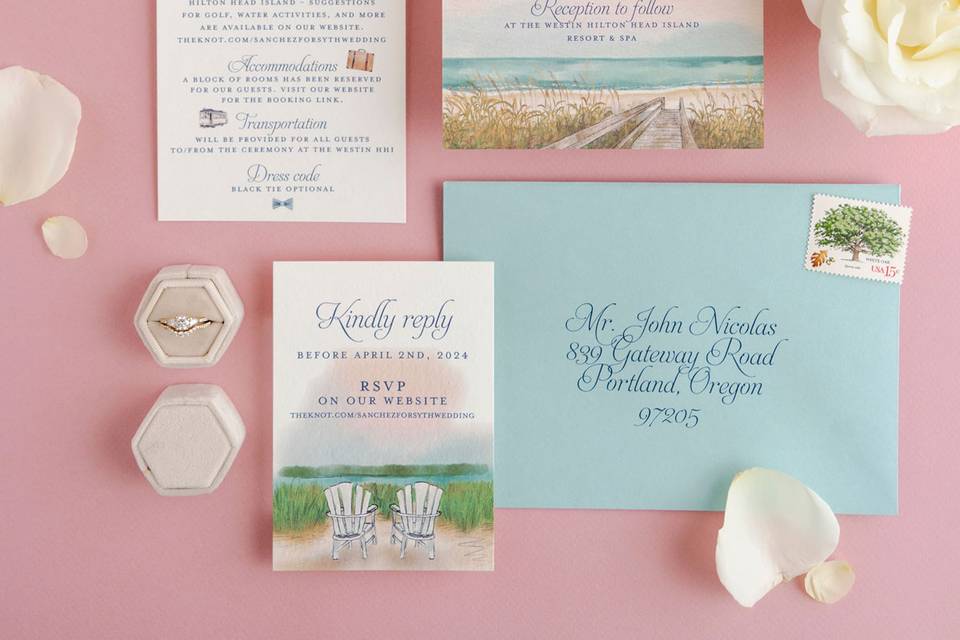 Bluffton wedding invitation