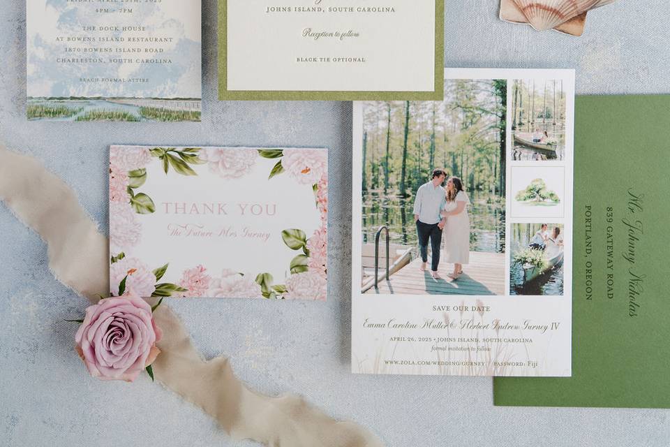 Charleston wedding invitation