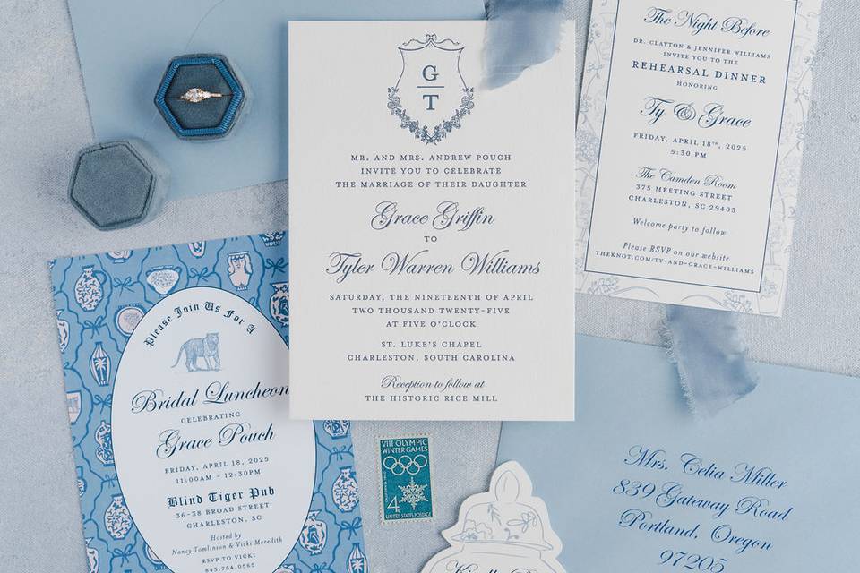 Charleston wedding invitation