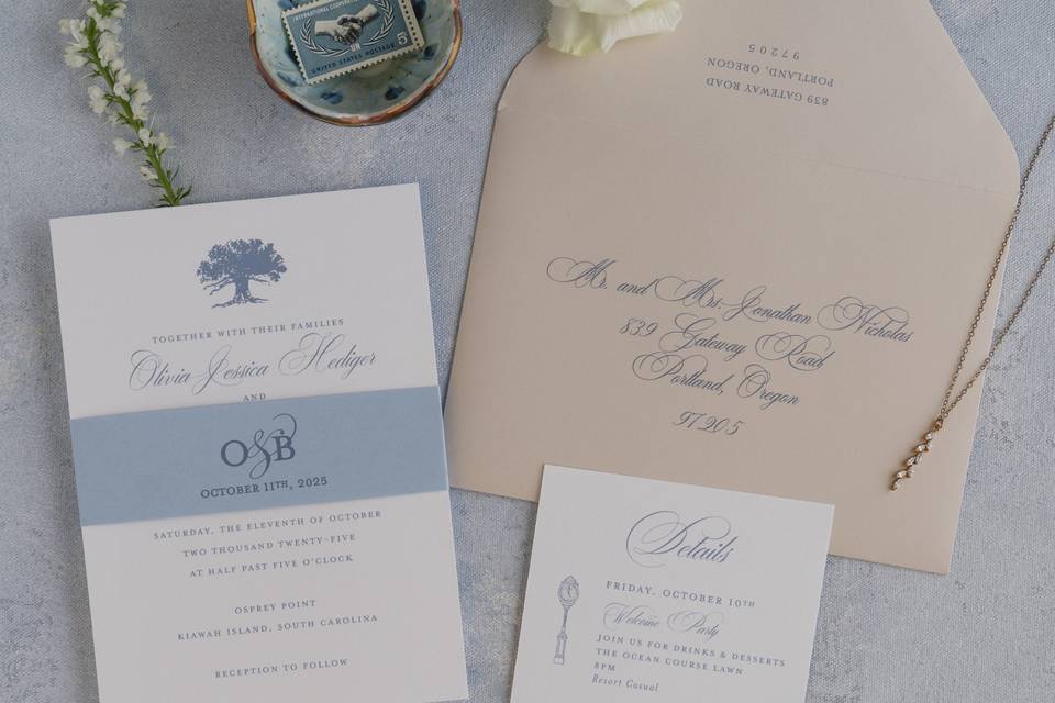 Charleston wedding invitation
