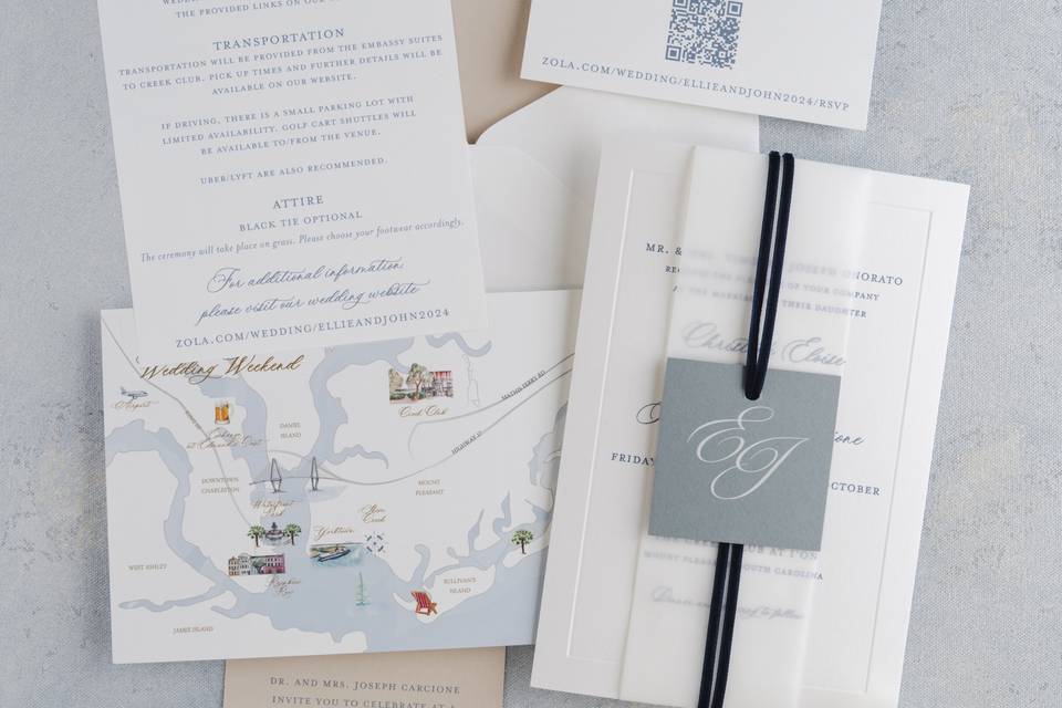 Charleston wedding invitation