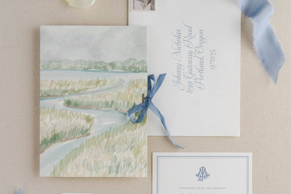 Charleston wedding invitation