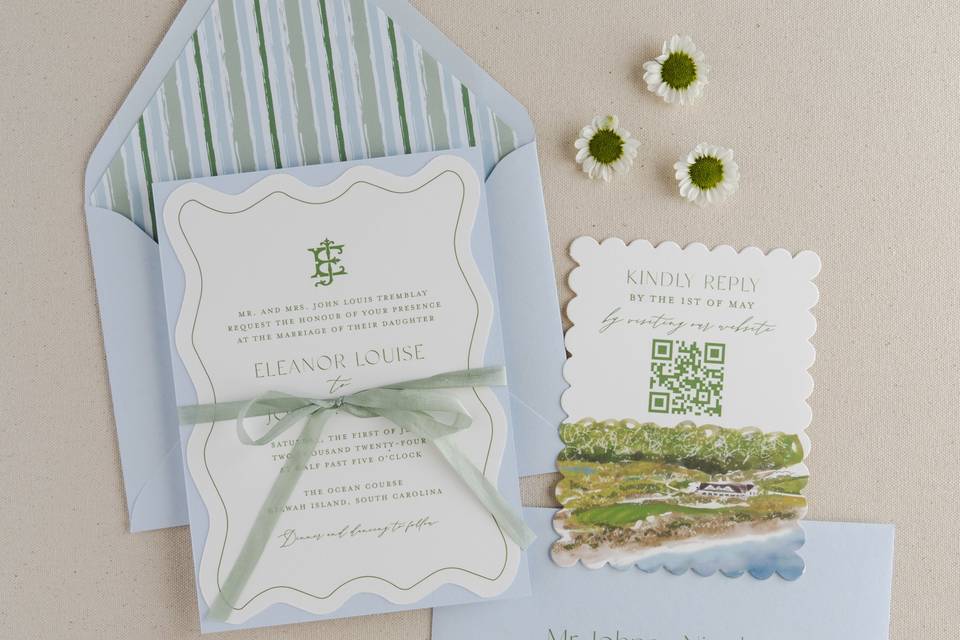 Charleston wedding invitation