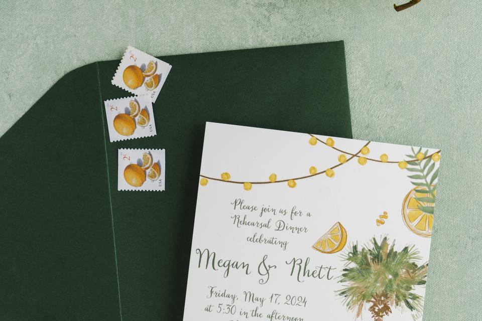 Rehearsal Dinner invitation