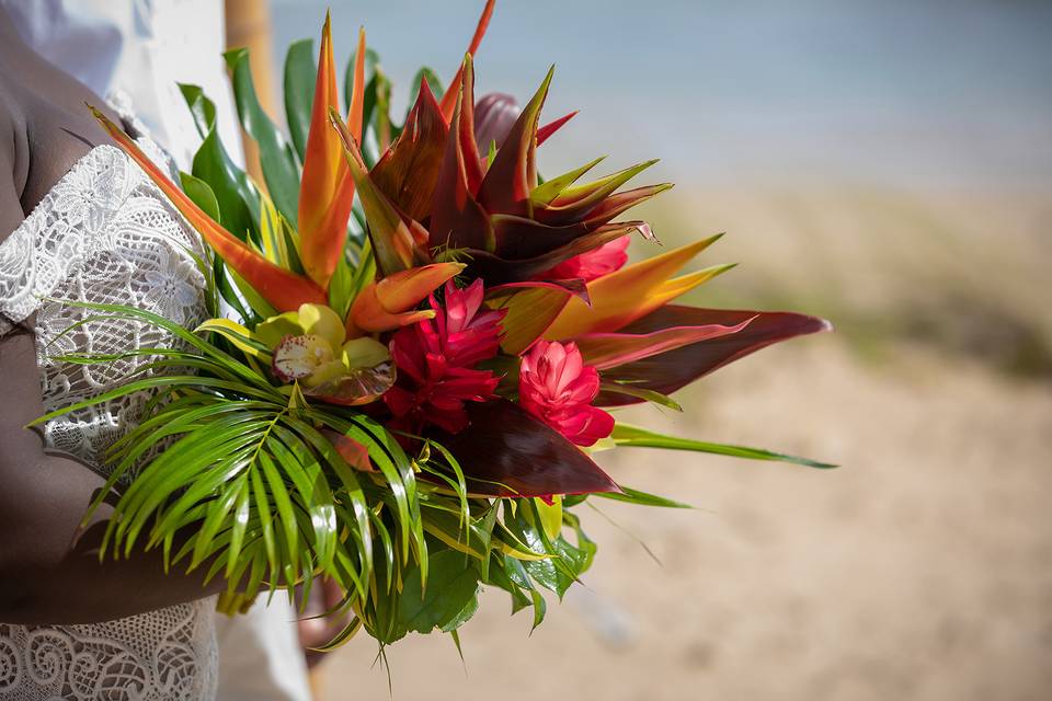 Large tropical bridal bouquet