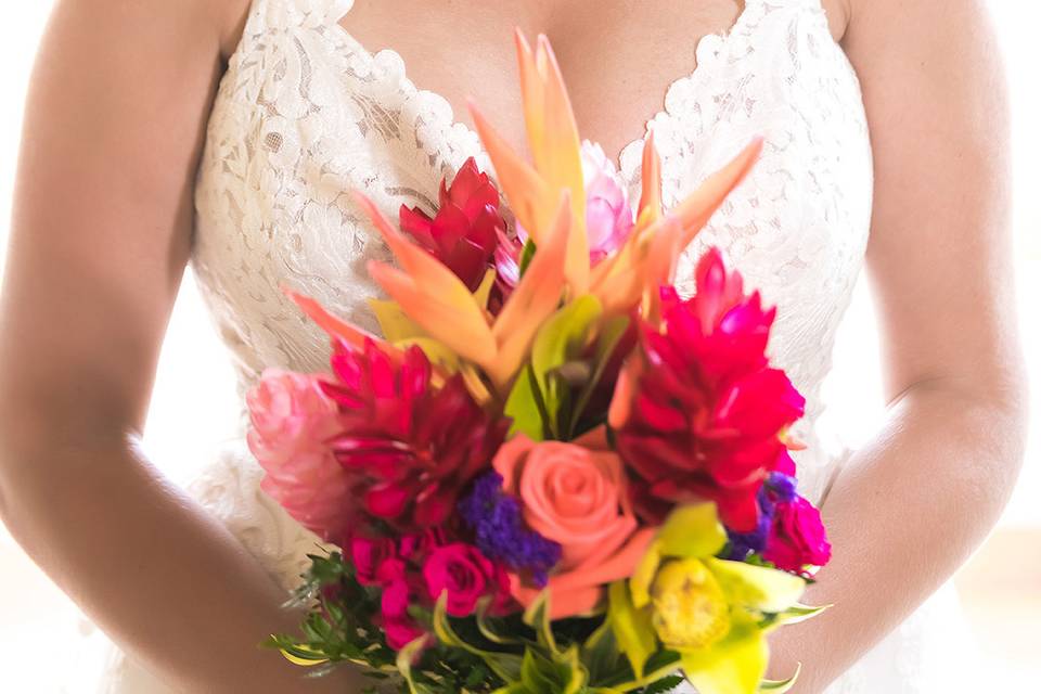 Tropical bridal bouquet