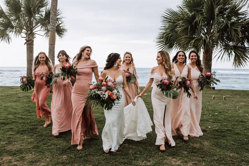 Wedding party bouquets