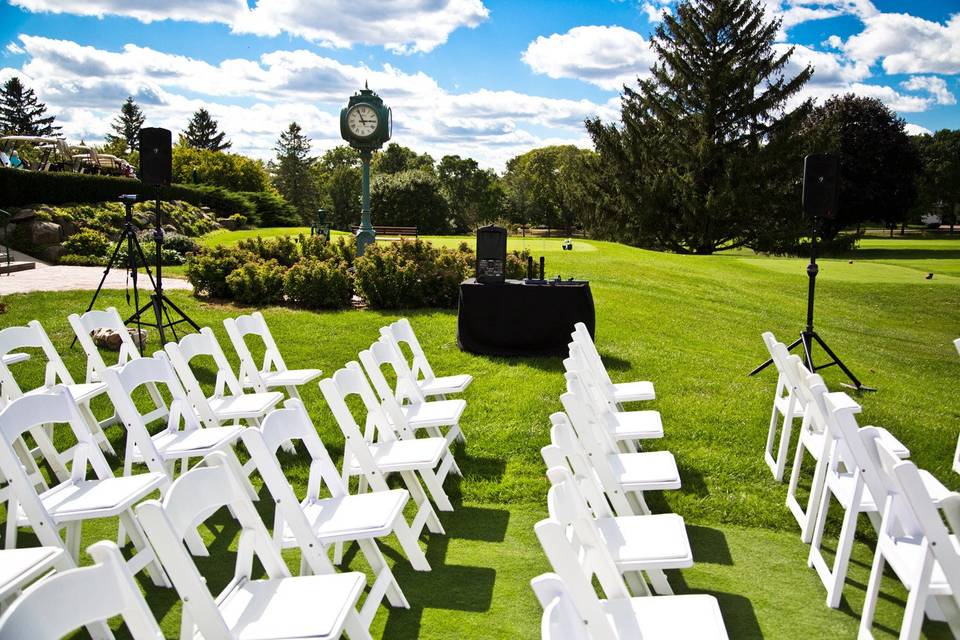 Outdoor wedding setup