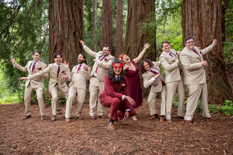 Funny groom and groomsmen.