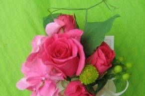 pink & green corsage