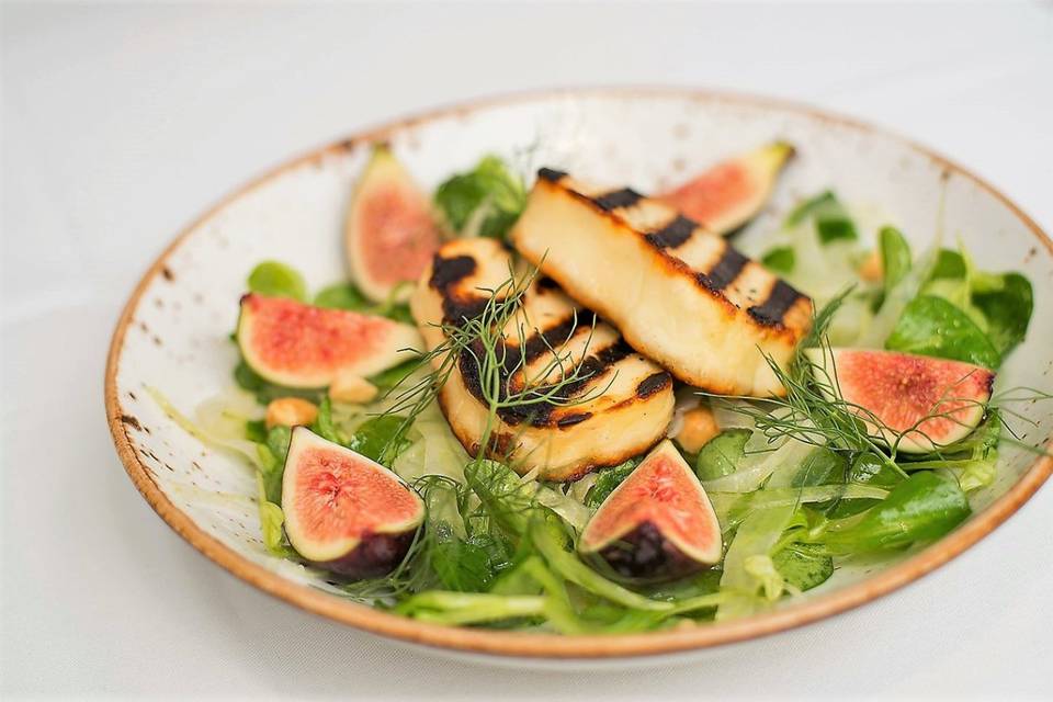 Grilled Haloumi w/ Fresh Figs