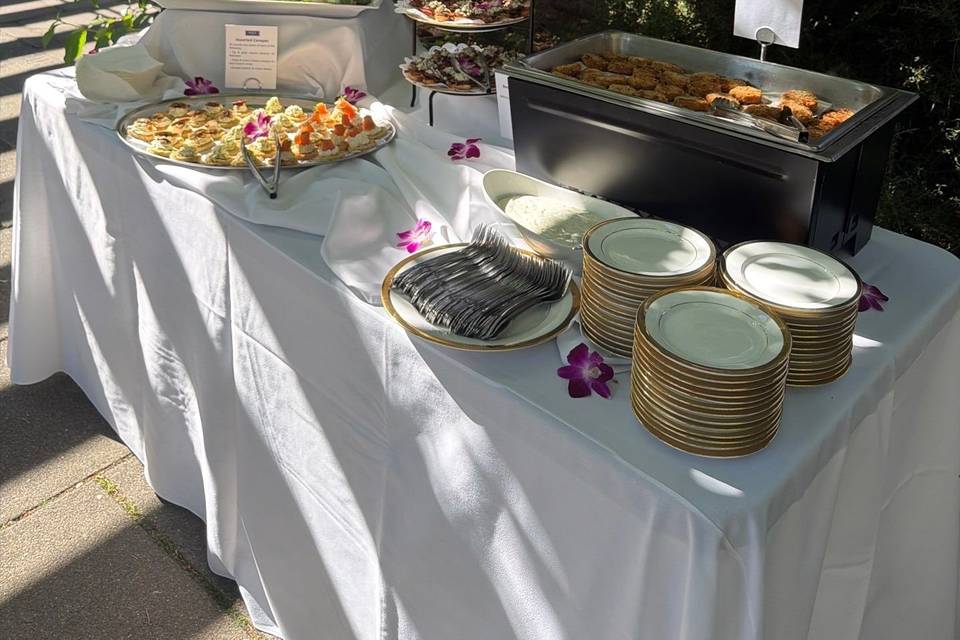 Set up with branch decor