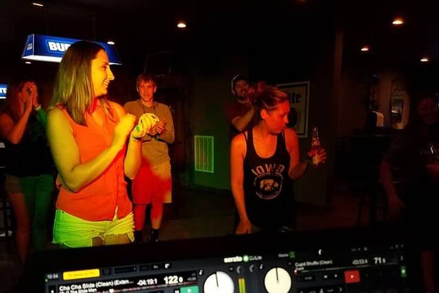 Behind the decks