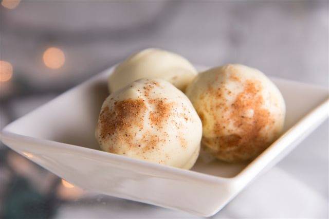 Stiletto Chocolate eggnog truffles