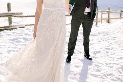 Winter mountain elopement