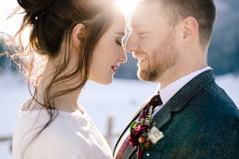 Winter mountain elopement