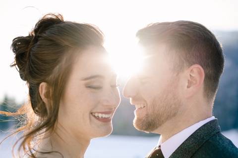 Winter mountain elopement