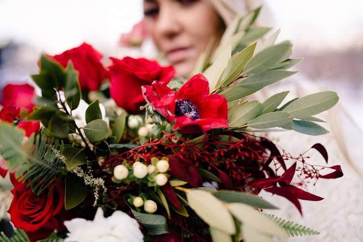 Red winter bridals