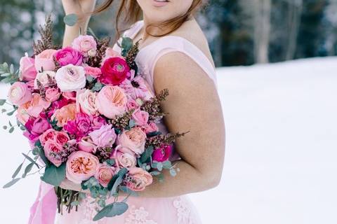 Pink mountain winter formals