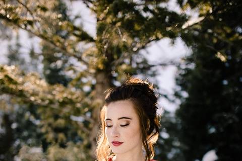 Winter mountain elopement