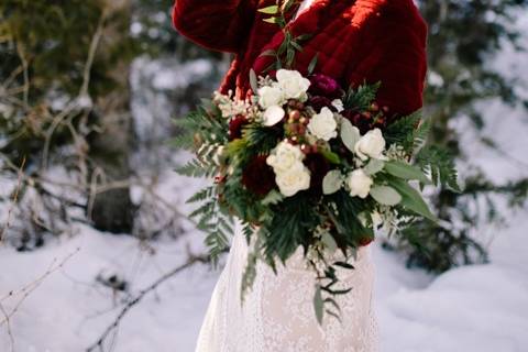 Winter mountain elopement