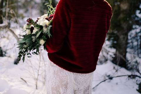 Winter mountain elopement
