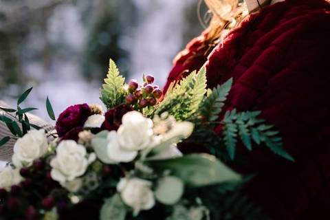 Winter mountain elopement