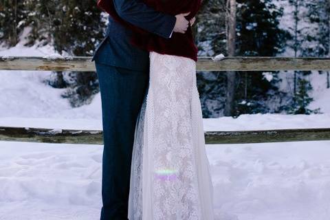 Winter mountain elopement