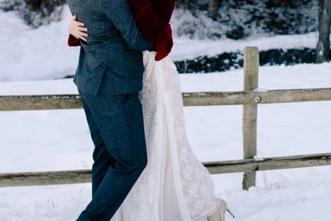 Winter mountain elopement