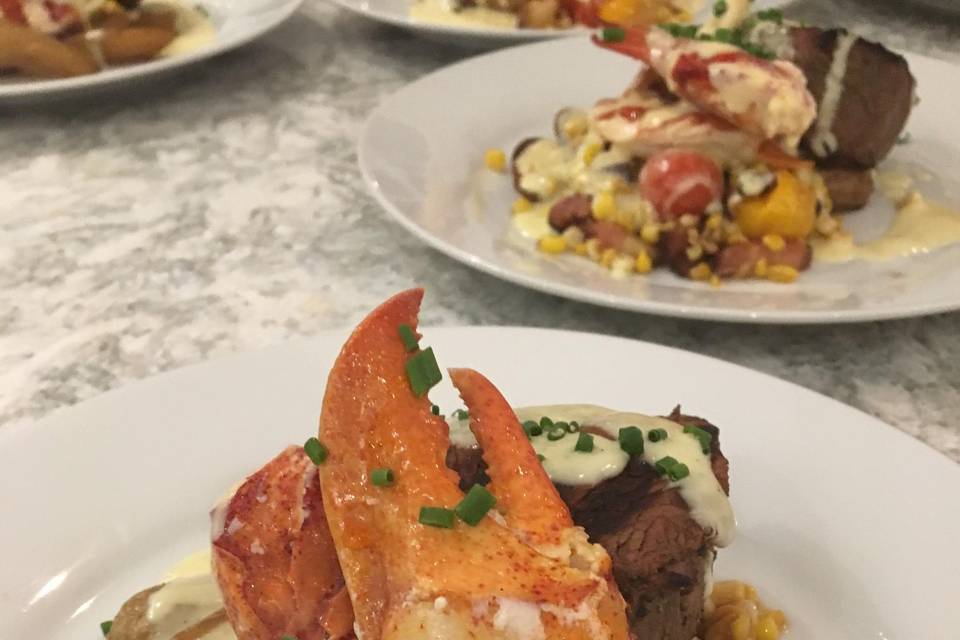 1/2 Lobster, Beef tenderloin,