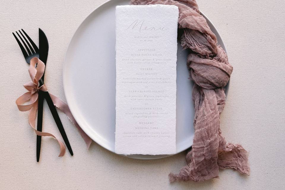 Day-of stationery - Menu