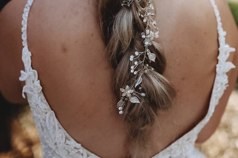 Long braid with florals