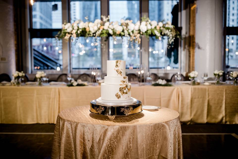Gold Foil Wedding Cake